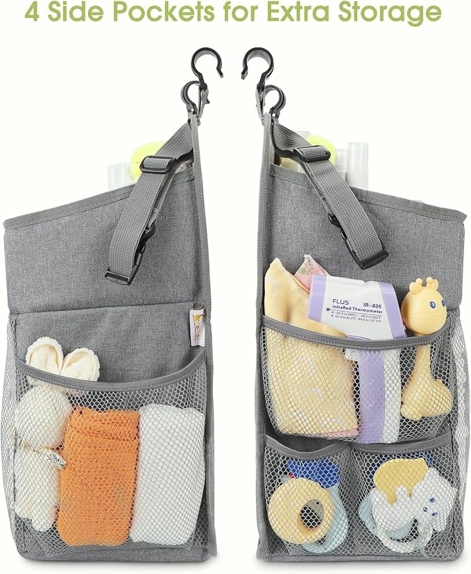 Maliton Changing Table Diaper Organizer Diaper Caddy (Gray)