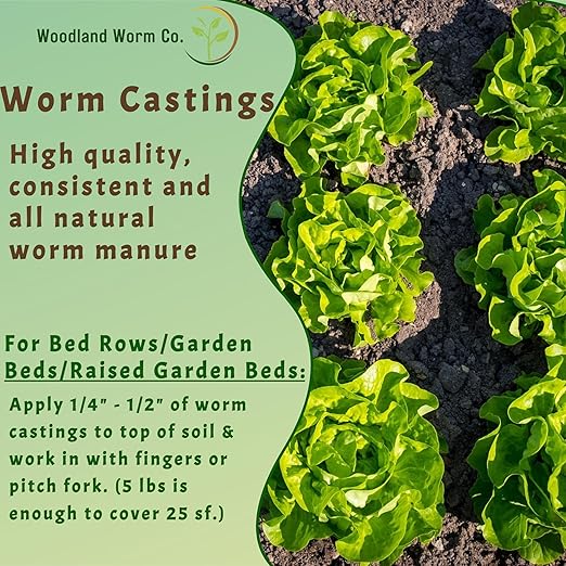 Earth Worm Castings for Plants 5 LB - Soil Amendment and Natural Fertilizer for Gardening, Vegetables, Lawns and Indoor Plants - Odor-Free, All-Natural