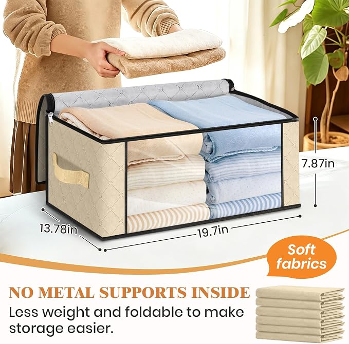 Fab totes 35L Closet Organizers, Foldable Under Bed Storage Containers
