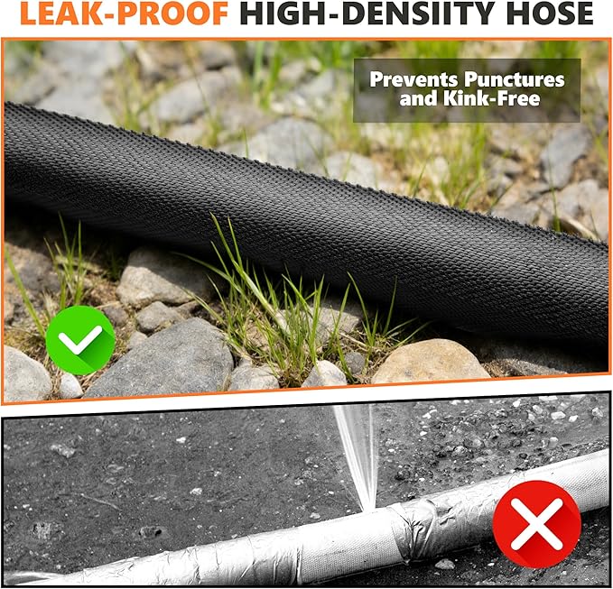 10FT Short Garden Hose – Kink-Free, Non-Expanding, Lightweight, Ideal for Connecting Extensions & Short-Distance Use (Balcony, RV, Bathroom) – Black
