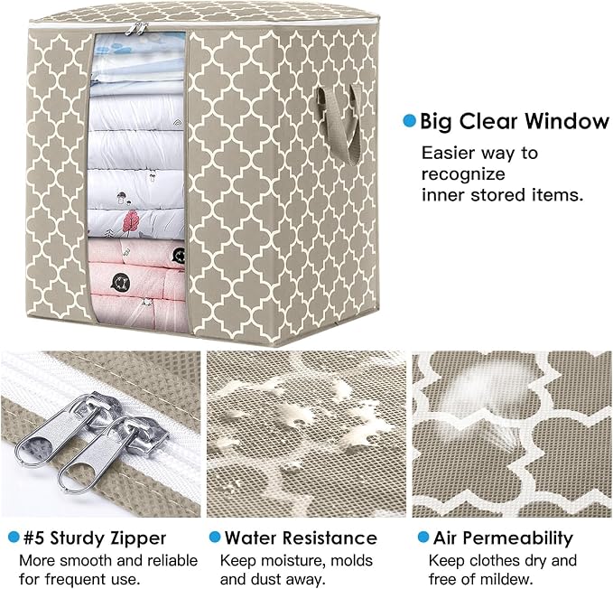 Storage Bags 6 Pack 100L Clothes Organization and Storage Containers