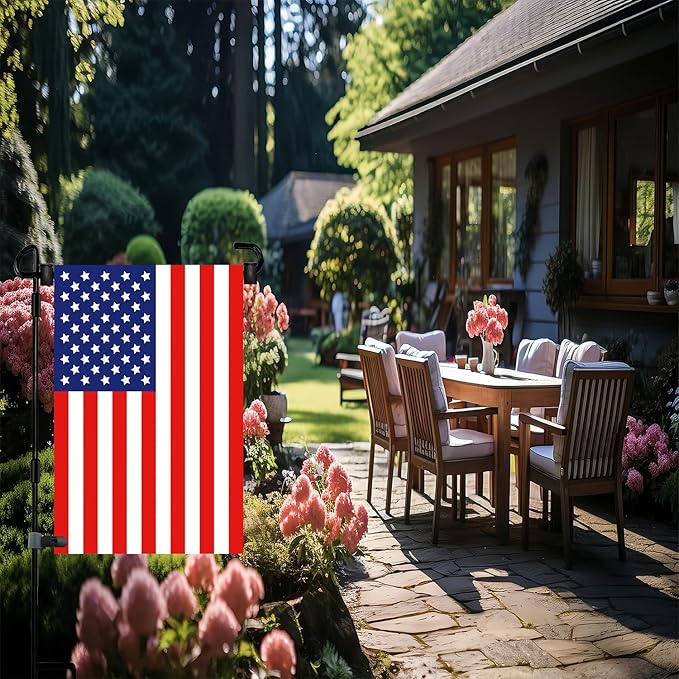 Garden Flag Pole Stand Holder, Garden Flags for Outside with Flag Stopper and Clip Waterproof Powder-Coated Paint for Flag Pole Holder for Outside House,Yard Flags for Outside