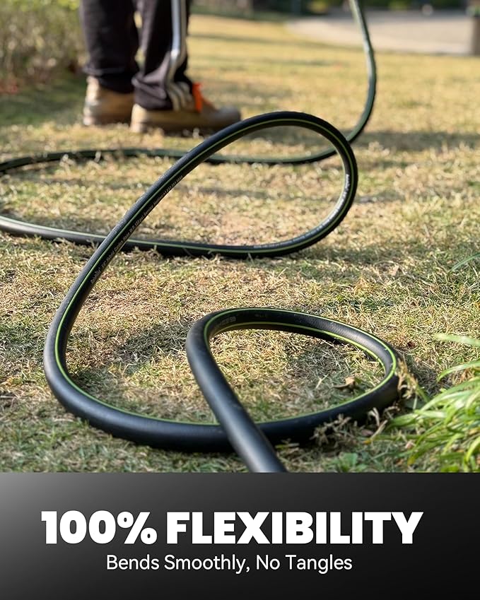 RAINPOINT Garden Hose 50ft x 5/8", Water Hose Heavy Duty, Flexible, Lightweight Durable Hybrid Hose with Swivel Handle for Yard, Car Wash, Pets, No Kink, Male to Female Fittings
