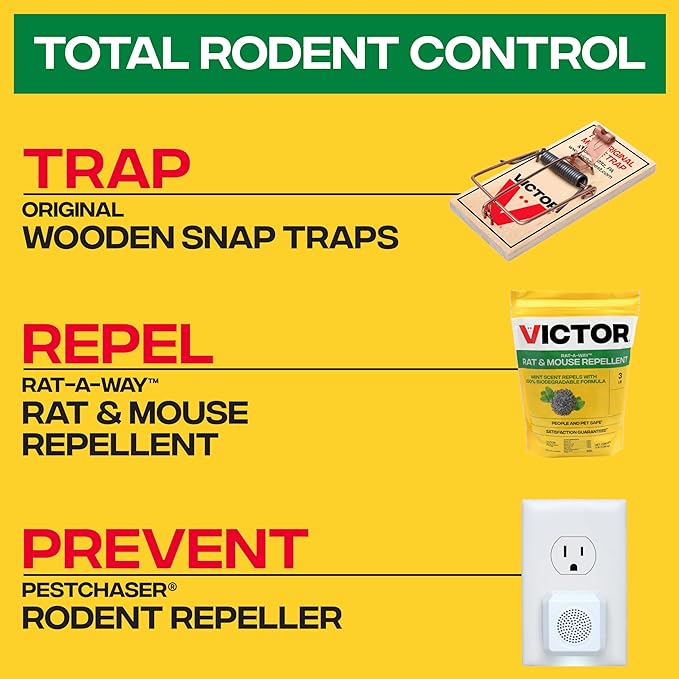 Victor Rat-A-Way Rat & Mouse Repellent - Repel Rodents Outdoors with Essential Oils - Biodegradable Pellets - Natural, Non-Toxic & Poison-Free Rodent Repeller for Rats and Mice - M807 - 3 lb Bag