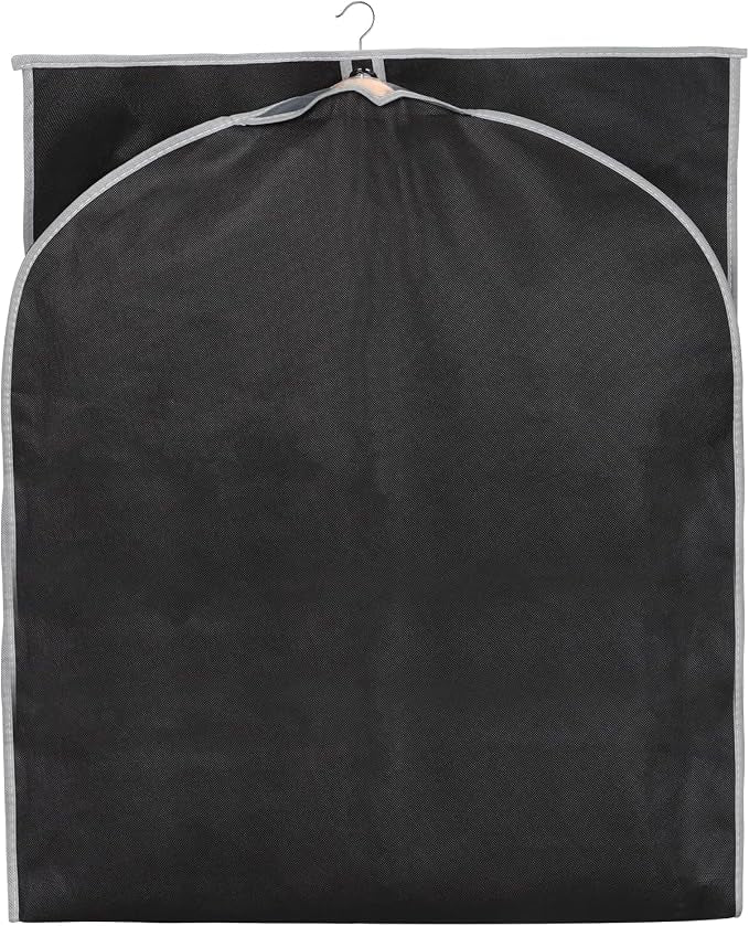 Syeeiex 60 Inch Dress Bags for Gowns, Set of 8, Dress Garment Bag, Black