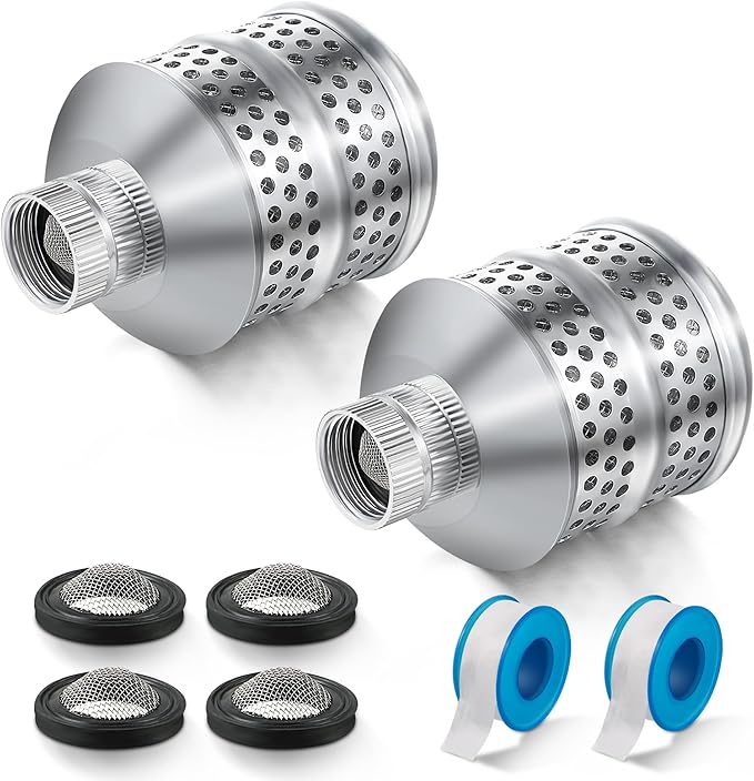 Dreyoo 2 Set Bubbler Sprinkler Heads, 3/4 Inch Internal Thread Rustproof Aluminum Diffuser Flood Nozzle for Yard, Vegetable Garden, Soaker Sprinkler with 40 Inch Tape