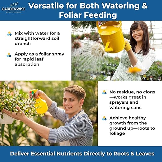 Gardenwise 20-20-20 Water-Soluble Fertilizer – Powder for Liquid Plant Food for Indoor & Outdoor Plants, Orchids, Vegetables, Lawns, Flowers – 20 20 20 Fertilizer 2 Quarts (4 lbs)