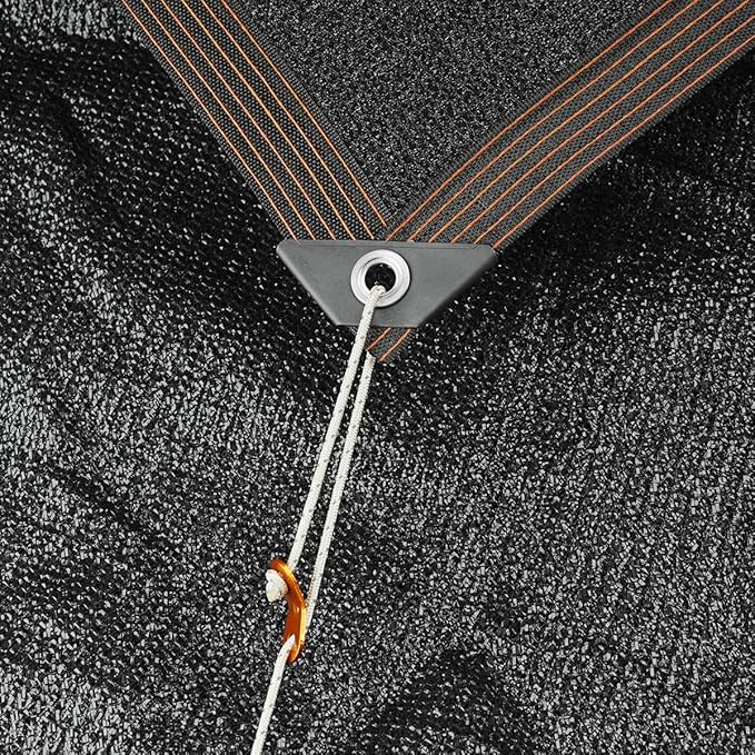 Shade Cloth with Grommets 10x10ft, 70% Sunblock Mesh Tarp & Outdoor Sun Shade for Garden Patio, Sun Shade Outdoor Cover, Plant Covers Freeze Protection for Greenhouse, Kennel, Lawn Black