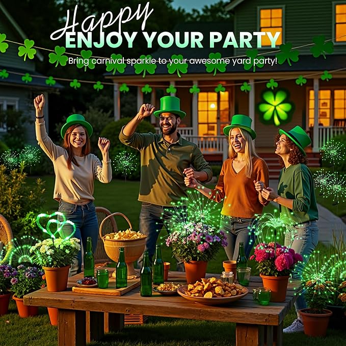 PEVOROS Garden Decor Solar Lights Outdoor,6 Pack 120LED Waterproof Colorful Solar Garden Lights Your Outdoor Decoration,Yard, Patio, Porch,Flower Pot,Pathway,Christmas (Green)