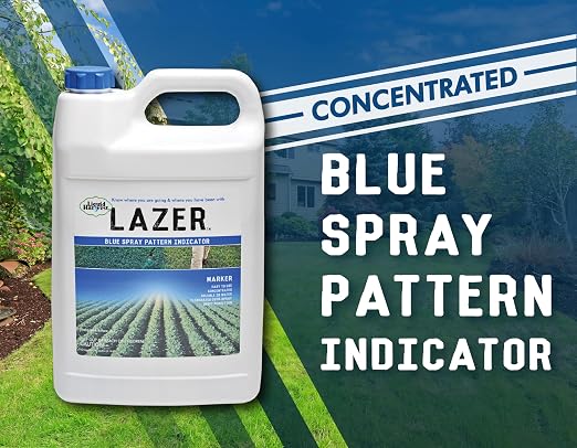 Liquid Harvest Lazer Blue Concentrated Spray Pattern Indicator - 1 Gallon (128 Ounces) - Perfect Weed Spray Dye, Herbicide Dye, Fertilizer Marking Dye, Turf Mark and Blue Herbicide Marker (Pack of 2)