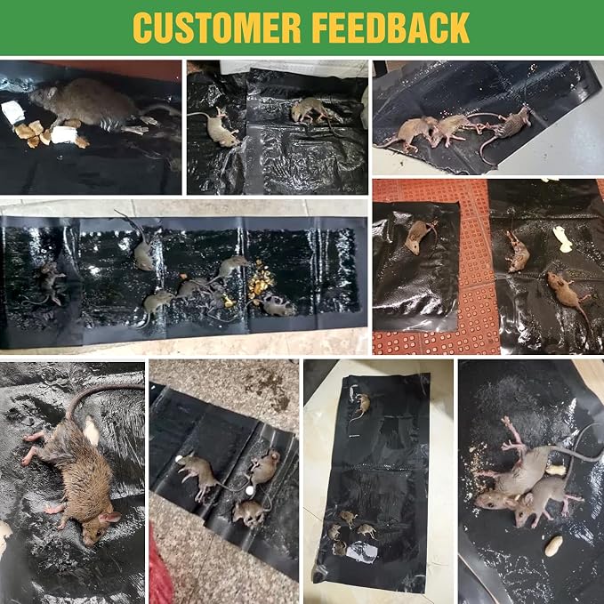 10 Pack Super Large 47.2 * 11'' Sticky Mouse Rats Glue Traps for Mice | Peanut Taste Pheromone, Peanut Taste Pheromone Traps for Home, Rodent Snakes