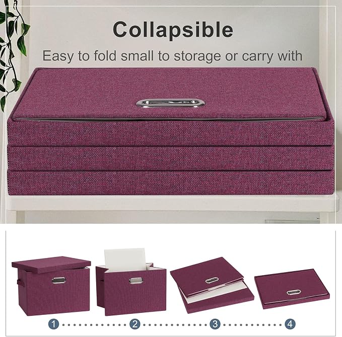 Storage Bins with Lids Fabric Closet Organizers Cubes Office Organization