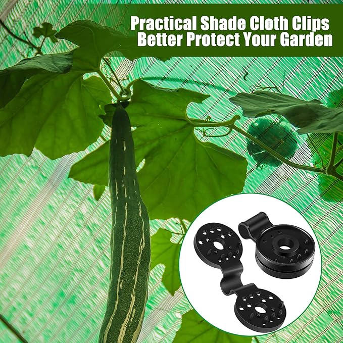 Maitys 100 Pcs Sunscreen Net Clips Plastic Shade Cloth Clips Black Plastic Sunshade Clip for Greenhouse Outdoor Garden Anti Bird Netting Agricultural UV Resistant Fabric Accessories