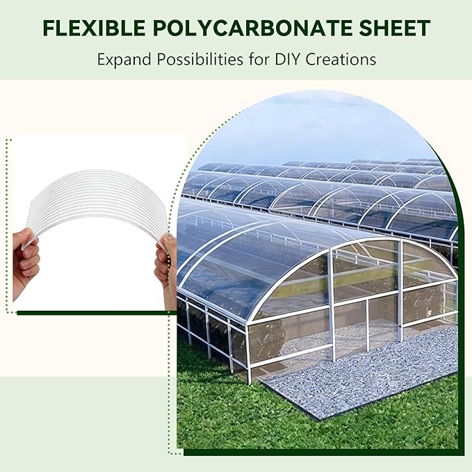 16 Pcs Polycarbonate Greenhouse Panels, 4’ x 2’ x 0.24” Polycarbonate Sheet, Twin-Wall Plastic Panels for DIY Cold Frame & Pergola Roof, Window, Wall