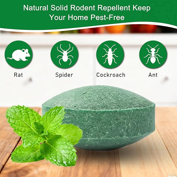 24 Pack Natural Mice Repellent Balls for Home - Peppermint Oil, Family & Pet Safe Rodent Deterrent for Indoor Outdoor Use, Garage, Garden, Caravan - Long Lasting Insect Repellen