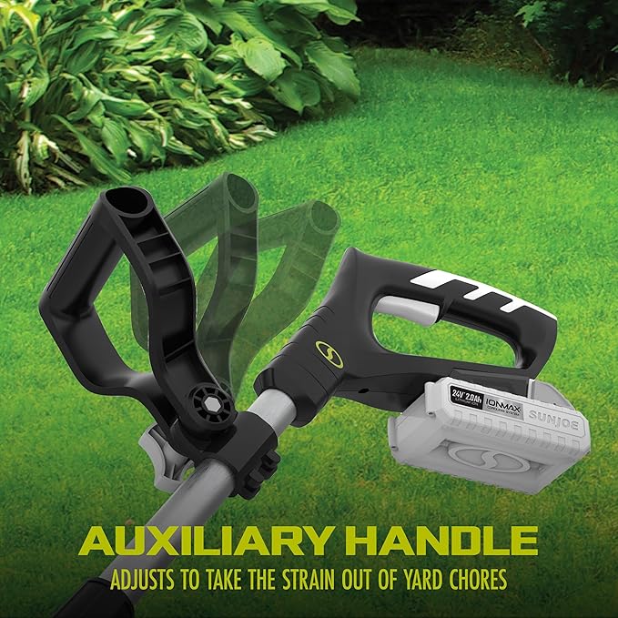 Sun Joe 24V-TLR-LTE-A 24V Cordless IONMAX Garden Tiller and Cultivator, 150W Motor, Dual 6-Inch Steel Tilling Tines, Charger and Battery Included