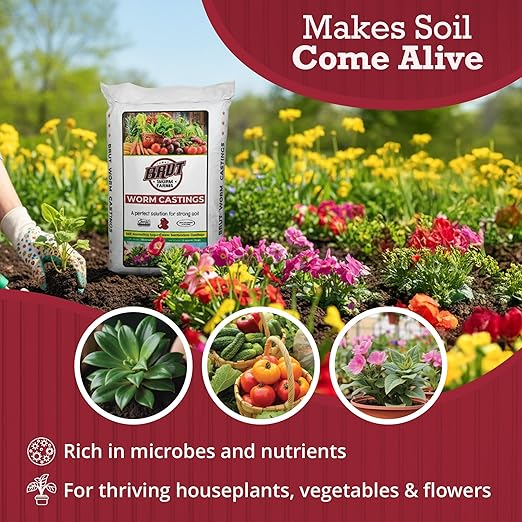 Brut Worm Farms 2-Pack Organic Worm Castings Fertilizer, 30 lb - Natural Soil Amendment for Plants, Potting Mixes, Indoor and Outdoor Gardens, Vegetables, and Lawns