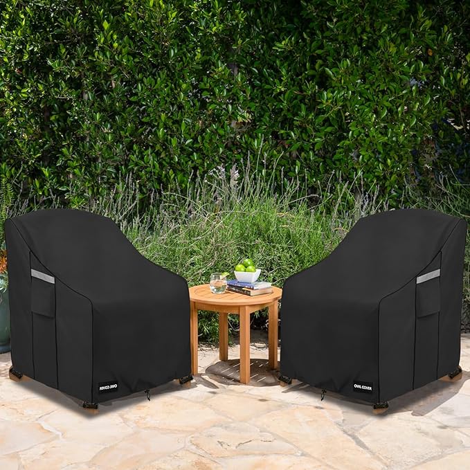 Outdoor Chair Covers 37" W x 40" D x 36" H,600D Heavy Duty Waterproof Patio Chair Cover,Outdoor Furniture Covers for Lawn/Garden Chiar,Black