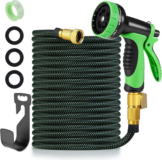 FrutPunch Garden Hose 25 FT,Non-Expanding,10 Functional Nozzles,Garden Hose anti-kink,Heavy Duty Flexible Water Hose 25 FT,Suitable for Outdoor,Yard, Lawn, Car Washing and Other Scenes. (25ft)