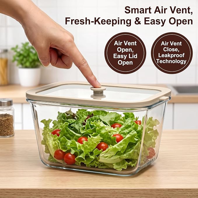 2 Pack 82oz Large Glass Food Storage Containers with Lids