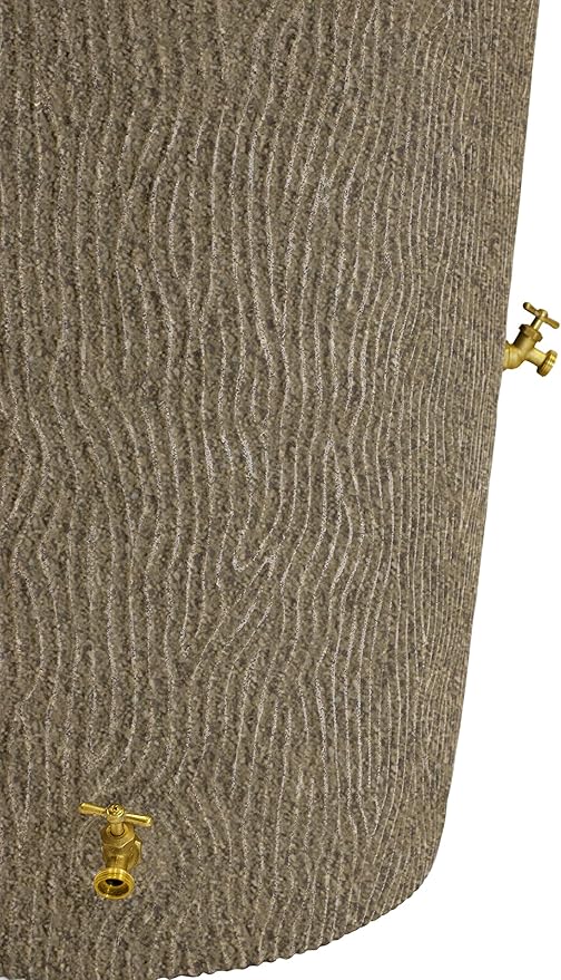 Good Ideas IMP-C90-SAN Impressions Tree Bark Rain Barrel, 90-Gallon, Sandstone