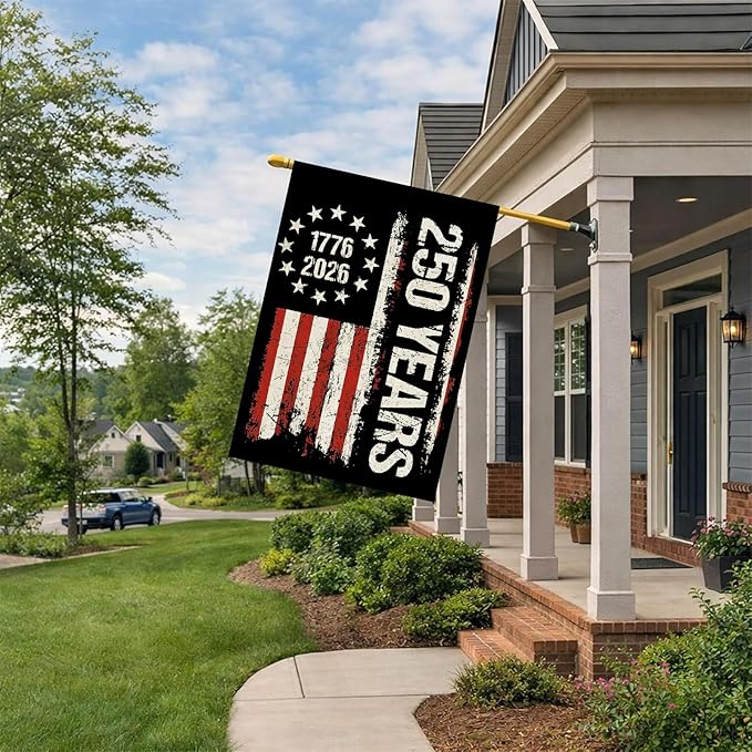 250 Anniversary Usa Garden Flags for Outside, 250 Anniversary USA Flag Patriotic Banner 1776-2026 4th of July Decorations Yard Sign Double-Sided Waterproof Flag Stars and Stripes Design, Commemorative, 28x40 Inch 250 Year American Flag