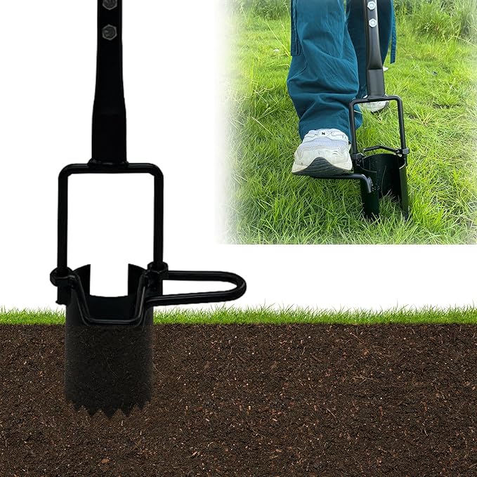 Bulb Planter Tool Long Handle Bulb Planting Tool with Serrated Base Proplugger Garden Hole Digger for Plants Flower Seedling Transplanter Bulb Planters for Iris, Daffodils,Tulip Planter