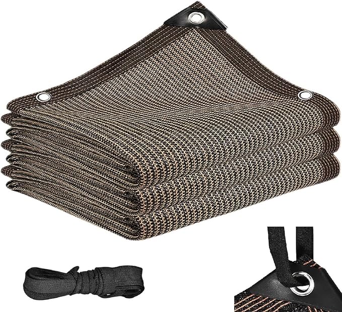 Fence Privacy Screen Balcony Sun Shade Cloth 6'6"x9'9" 80% Shade Fabric Outdoor Patio Screens Apartments Railing Cover UV Protection for Backyard Garden Porch Deck (6'6"x6'6", Coffee)