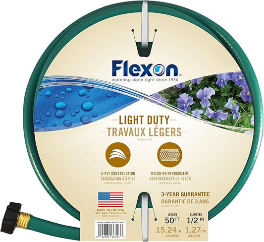 Flexon 1/2-Inch by 50-Foot Reinforced Garden Hose FR1250,Green,(Pack of 5)