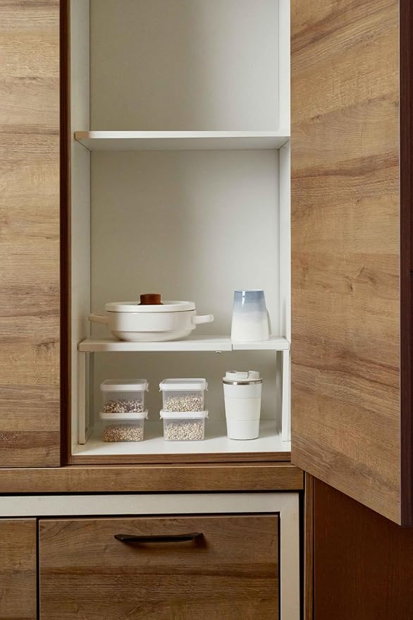 Nxconsu Expandable Cabinet Shelf, Shelf Riser for Cabinets, 11.8" White