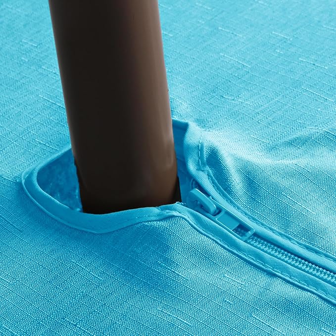 Outdoor Tablecloth Wrinkle-Free Stain Resistant Waterproof Polyester Fabric Table Cover with Zipper Umbrella Hole for Picnic/Party/Dinner/Patio Garden(60×84inch,Zippered,Aqua)