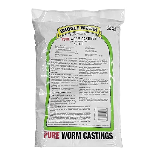 Wiggle Worm 100% Pure Organic Mineral-Dense Worm Castings Fertilizer, 30lbs, Pack of 3 - Improves Soil Fertility and Aeration for Growing Better Houseplants, Vegetables, and More