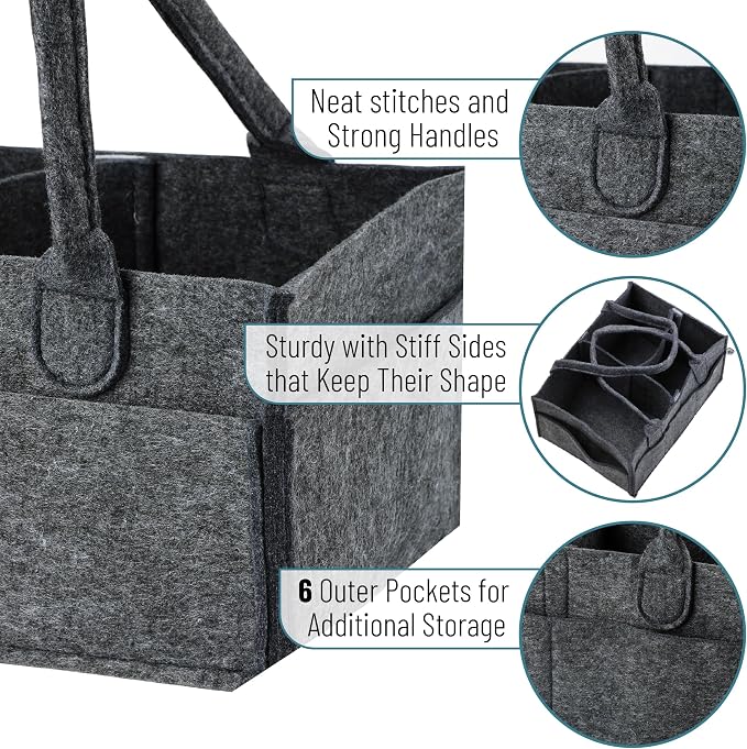 Mr. Pen- Baby Diaper Caddy Organizer, Charcoal Gray
