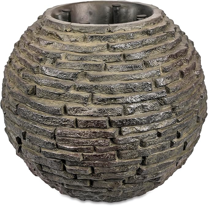 Aquascape Stacked Slate Sphere Fountain, 18 inch Dia (46 cm), 78358