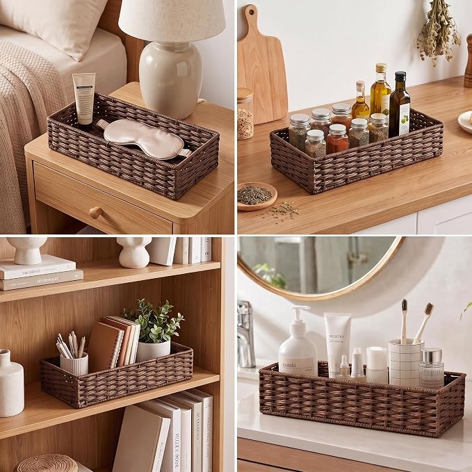 Wicker Toilet Paper Storage Baskets for Bathroom, Toilet Tank, Home Decor