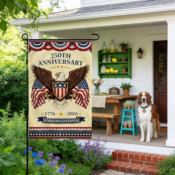 4th of July Decorations - 250th Anniversary Garden Flag | Fourth of July Decor Patriotic USA Banner,1776-2026 Independence Day Decorations Accessories for Garden Yard Porch Patio Lawn Outdoor Outside