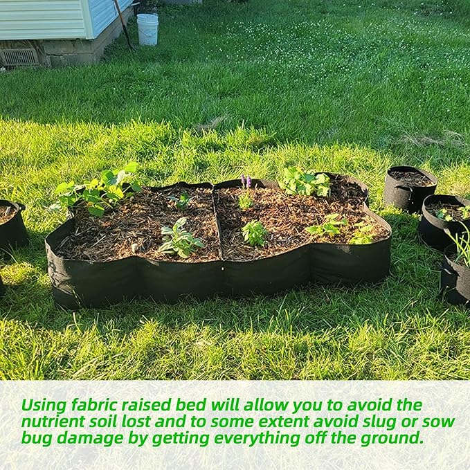 CJGQ Fabric Raised Garden Bed, 2Pack 8 Grids Plant Grow Bags, 3x6FT Breathable Planter Raised Beds for Growing Vegetables Potatoes Flowers, Rectangle Planting Container for Outdoor Gardening