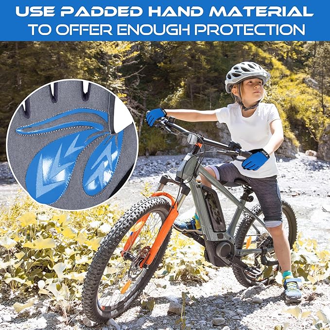 WFX Cycling Gloves Toddler Mountain Bike Handlebar Grips Gel Padding Full Finger Baseball Glove Workout Football Gloves Youth Boys 6-12 Kids Gardening Gloves MTB Gloves