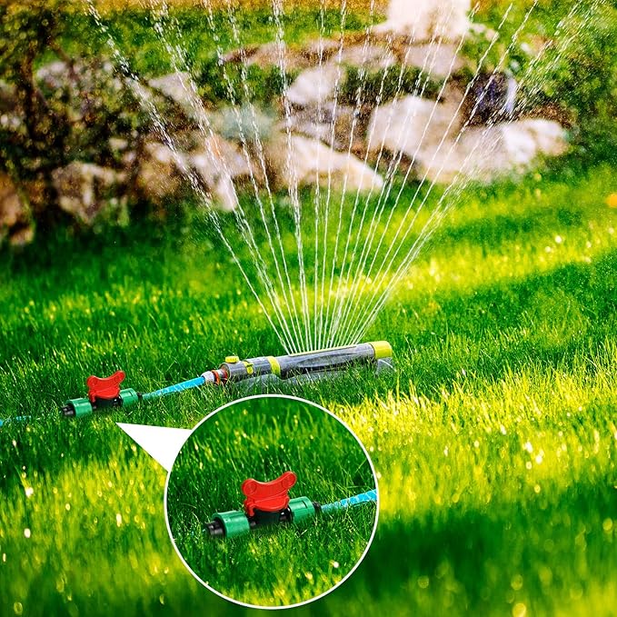 Tondiamo Drip Irrigation Shut off Valve 1/2 Inch Universal Drip Irrigation Tubing Coupling Valve Connector Locking Fitting Compatible with 16 to 17 mm Drip Tape Tubing Sprinkler System (24 Pieces)