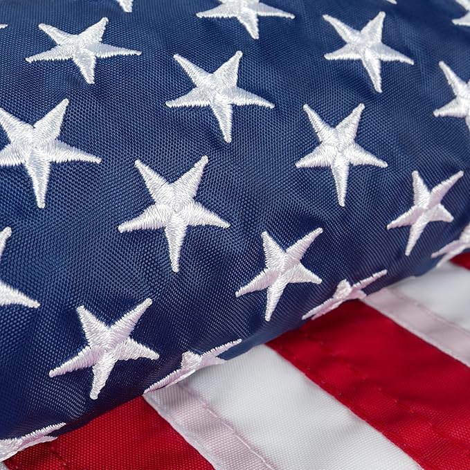 HOOSUN 4th Of July Decorations,Small American Flag 12.5 x 18 Inch Heavy Duty Nylon With 2 Brass Grommets Embroidered Stars,Fourth of July Decorations,USA Boat Flag for Bike,Car,Boat,Memorial Day Decor