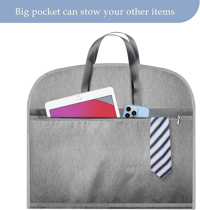 Limoomil 42" Heavy‑Duty Waterproof Foldable Travel Garment Bag, Grey