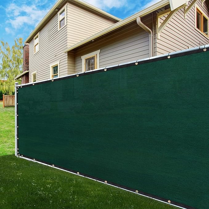 ShadeMart 4' x 17' Fence Privacy Screen Green Heavy Duty 170 GSM Fencing Mesh Shade Net with Grommets & Zip Ties, 90% Blockage Fence Screen for Balcony Yard Outdoor Garden Pool (We Customize Size)