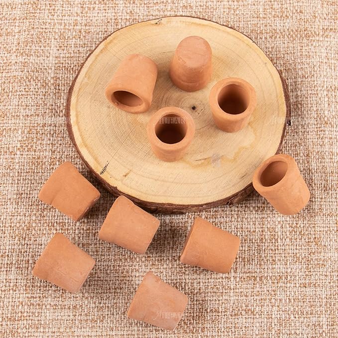 AUEAR, 10 Pack Fairy Garden Mini Clay Pots Small Flower Pot Terra Cotta for Indoor Outdoor Crafts 0.8"x0.7"