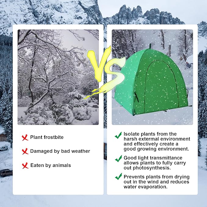 59″*59″*60″ Large Winter Plant Warm Covers with Air Hole for Raised Bed- Warm Tent Freeze Protection Humidity Domes for Germination, Seedling Propagation Protecting Plants from AnimalsV 2PCS