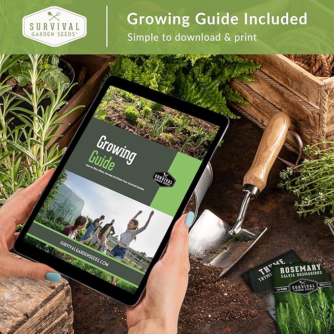 5 Variety Salsa Garden Seed Kit – Seeds for Planting Tomato, Tomatillo, Onion, Jalapeño & Cilantro | Non-GMO Heirloom Collection by Survival Garden Seeds