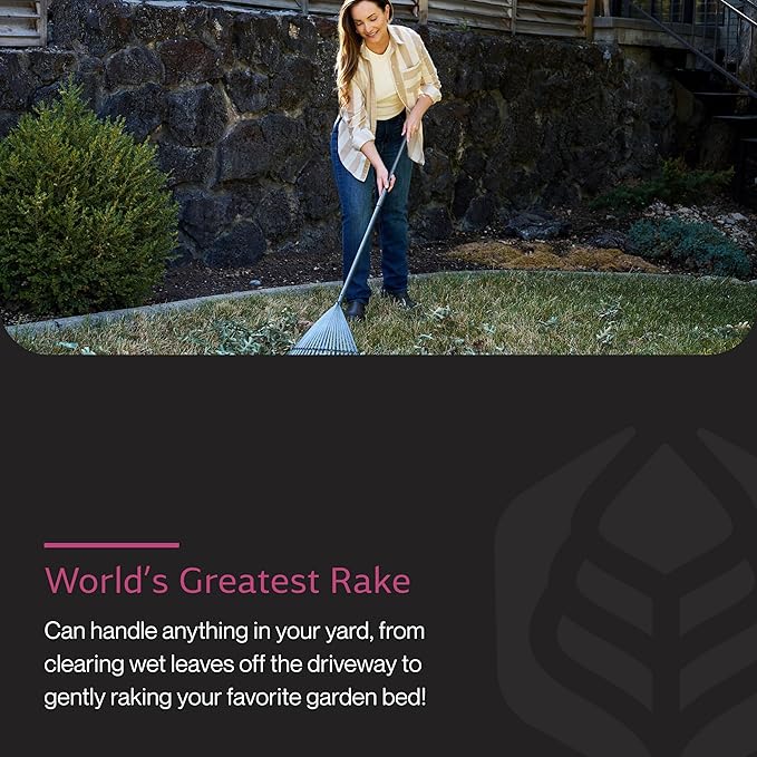 Yard Butler ILT-20 World’s Greatest Rake Garden Rake for Lawncare - Convenient Garden Cleaning Accessory - Lightweight Handle - Steel Tines - Easy to Maneuver