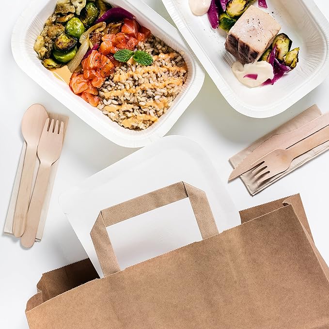 MATANA 200 Pack 100% Natural Disposable Wooden Cutlery Set (50 Forks, 50 Knives, 50 Spoons, 50 Dessert Spoons) Recyclable Compostable Silverware, Biodegradable Bamboo Utensils for Garden Parties