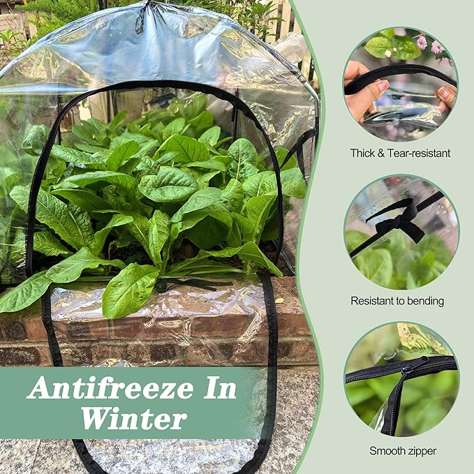 Portable Plant Cover Tent with Waterproof Base for Garden Indoor/Outdoor Tabletop Mini Greenhouse for Seed Starting Humidity Small Plants, Plant Protection from Animal for Raised Bed(XL-PVC - 1PCS)