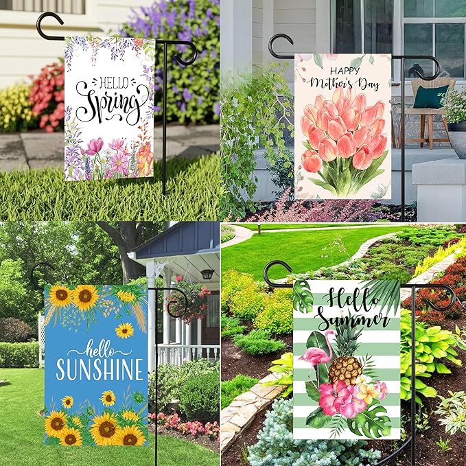 Seasonal Garden Flag Set of 12 Yard Flags for Outside12x18, Double Sided Small Garden Flags,4th of july Garden Flag,Welcome Fall Halloween Holiday Decoration Outdoor Flags for Garden