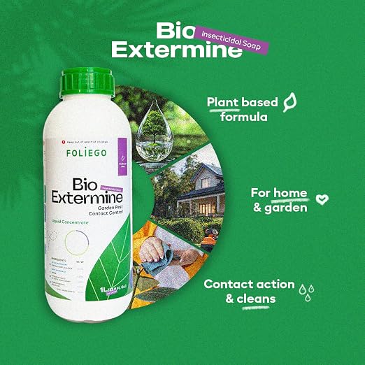 Insecticidal Soap Bioextermine, 33.8 oz Concentrate - Makes up to 130 gallons, Multipurpose Insecticide, Fungicide & Miticide for Organic Gardening